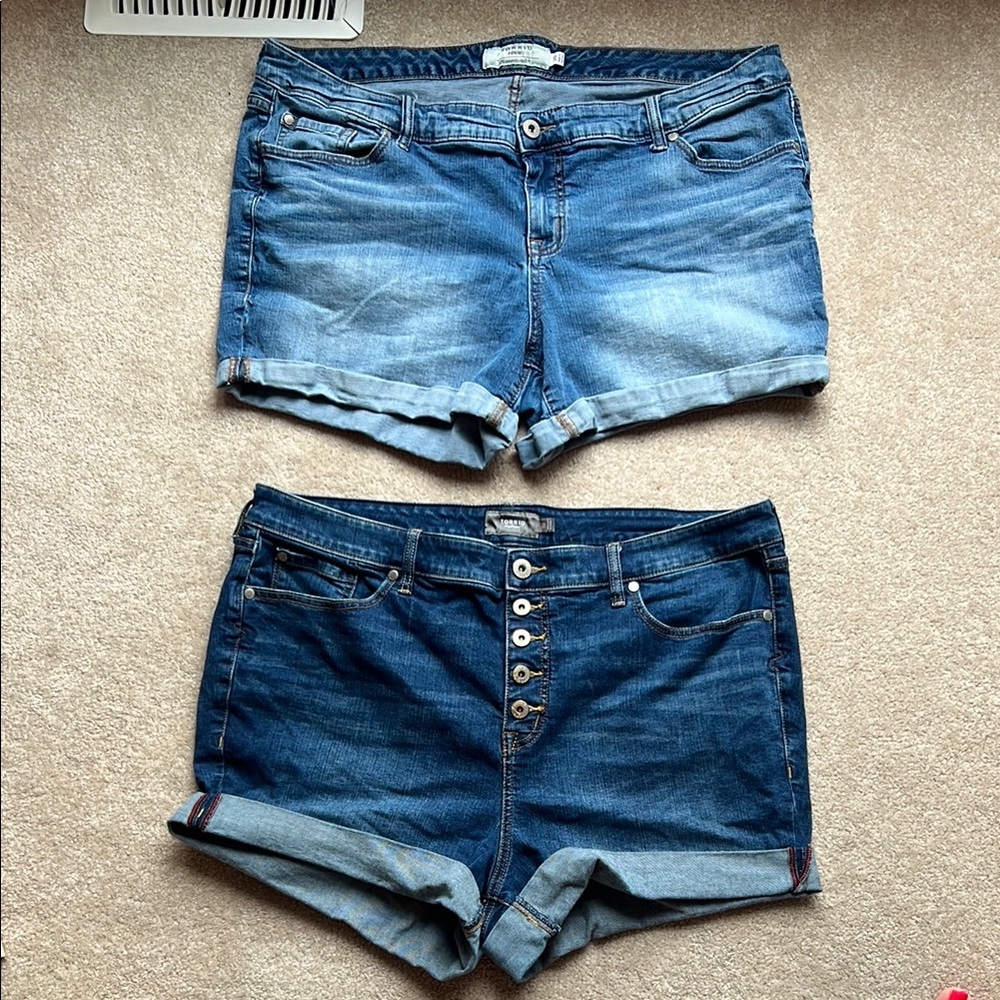 2 Pairs Size 20 Torrid Blue Jean Shorts